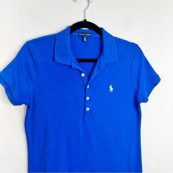 Ralph Lauren Blue Label cobalt blue short sleeve slim fit polo shirt L - Picture 6 of 14